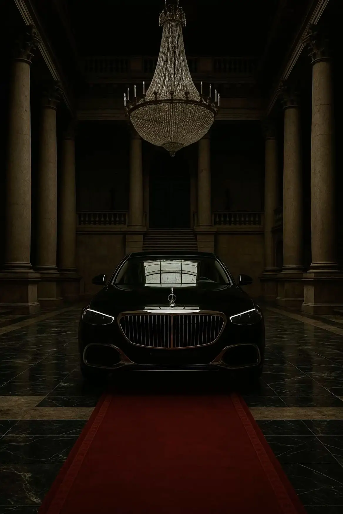 Mercedes-Maybach in a palace interior