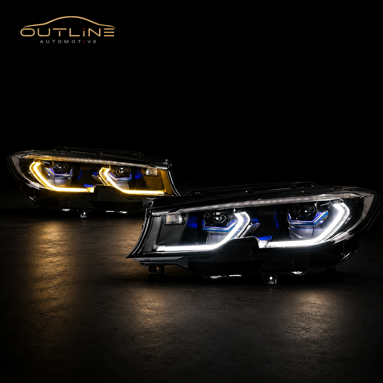 BMW 3 Series G20 G28 premium LED headlight pair by Outline Automotive