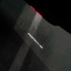 Porsche welcome light projected onto the ground