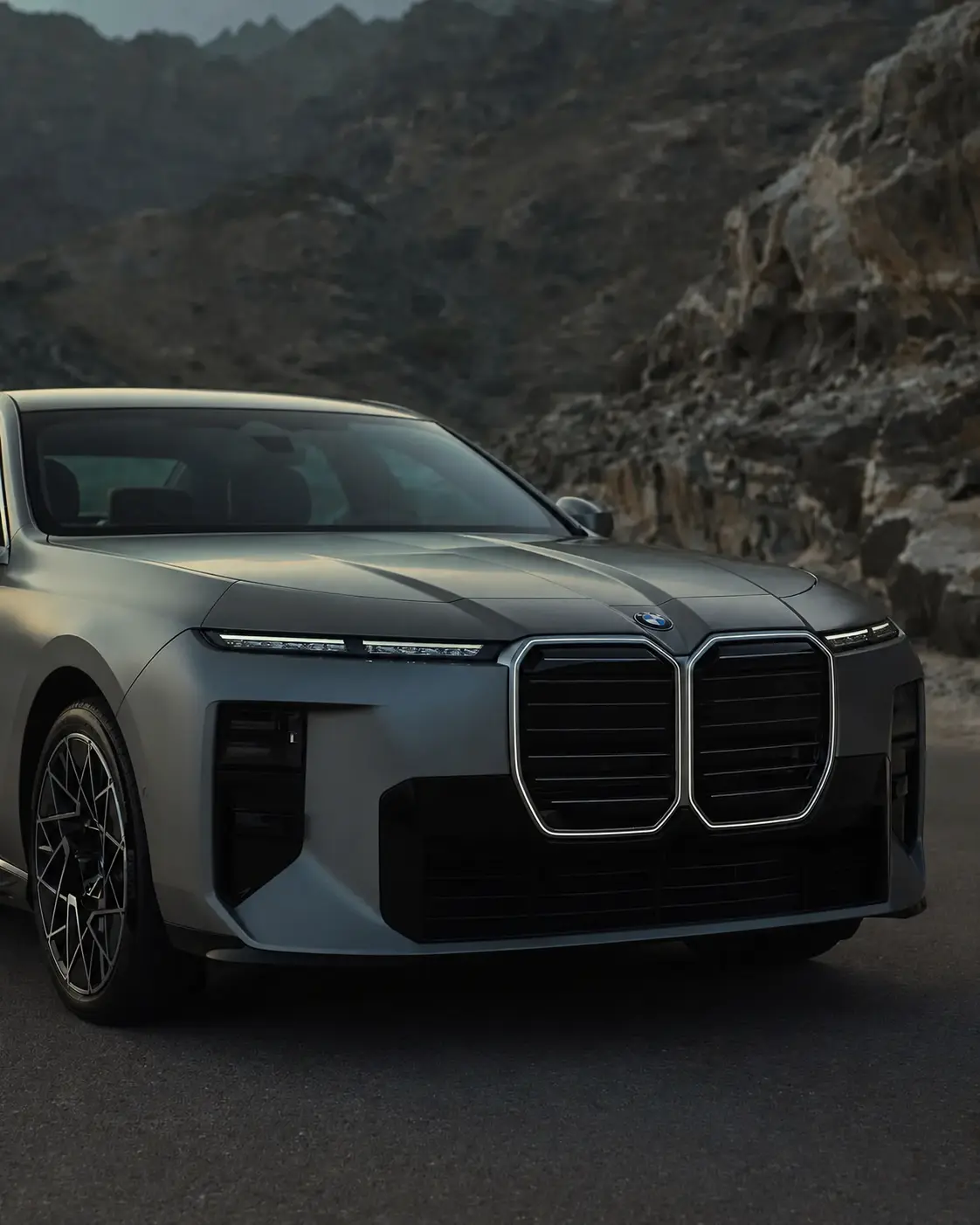 BMW luxury vehicle without a front license plate